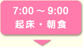 自由時間14:00～昼食11:00～13:00清掃・入浴9:00～11:00起床・朝食7:00～9:00