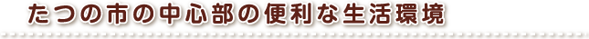 たつの市の中心部の便利な生活環境